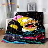 De S-Simpsons Cartoon Pluche Deken, Flanellen Deken Kinderen Plaid voor Woonkamer Slaapkamer Bed Bank Wandelen Vrije Tijd Dutten