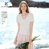 Xiangying Women's Butterfly Knot V-Neck Short Sleeve T-Shirt