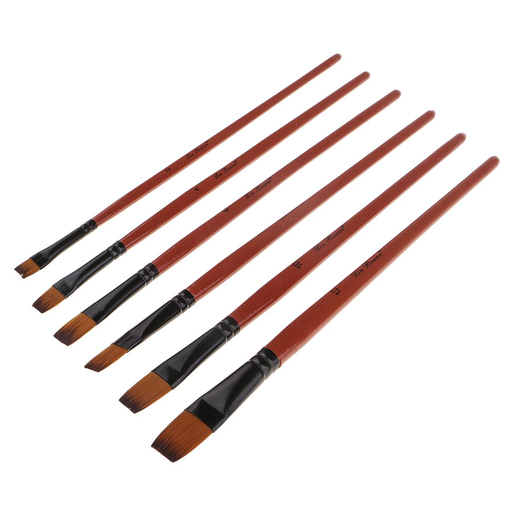 Buy 6 Pieces Nylon Hair Paint Brush Set Professional Brushes Round Head at affordable prices