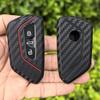For Seat Leon Cupra Formentor For Volkswagen VW Golf 8 GTI ID4 For Skoda Octavia A8 Mk8 Carbon Fiber Silicone Car Key Case Cover