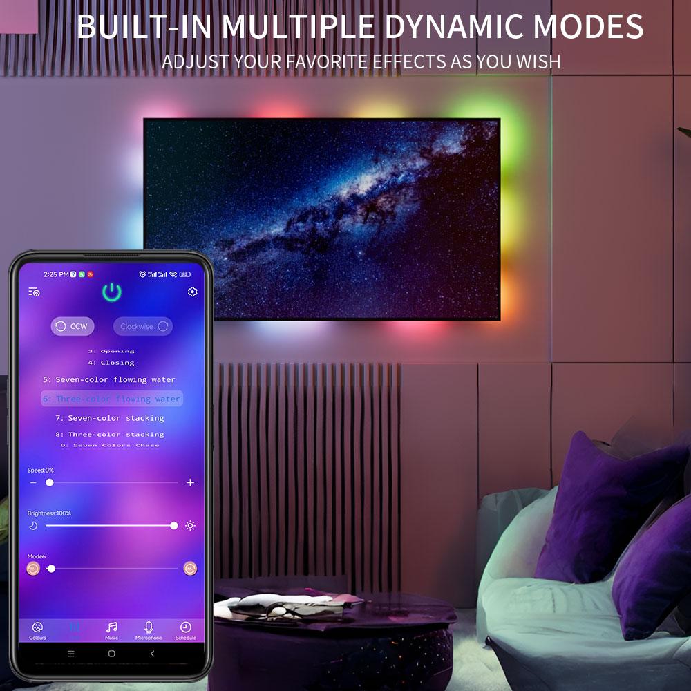 WS2811 WS2812B SK6812 RGBIC Smart LED Controller 2.4G Remote Bluetooth APP Control WS2812 RGB Pixels Led Strip Light DC5-24V