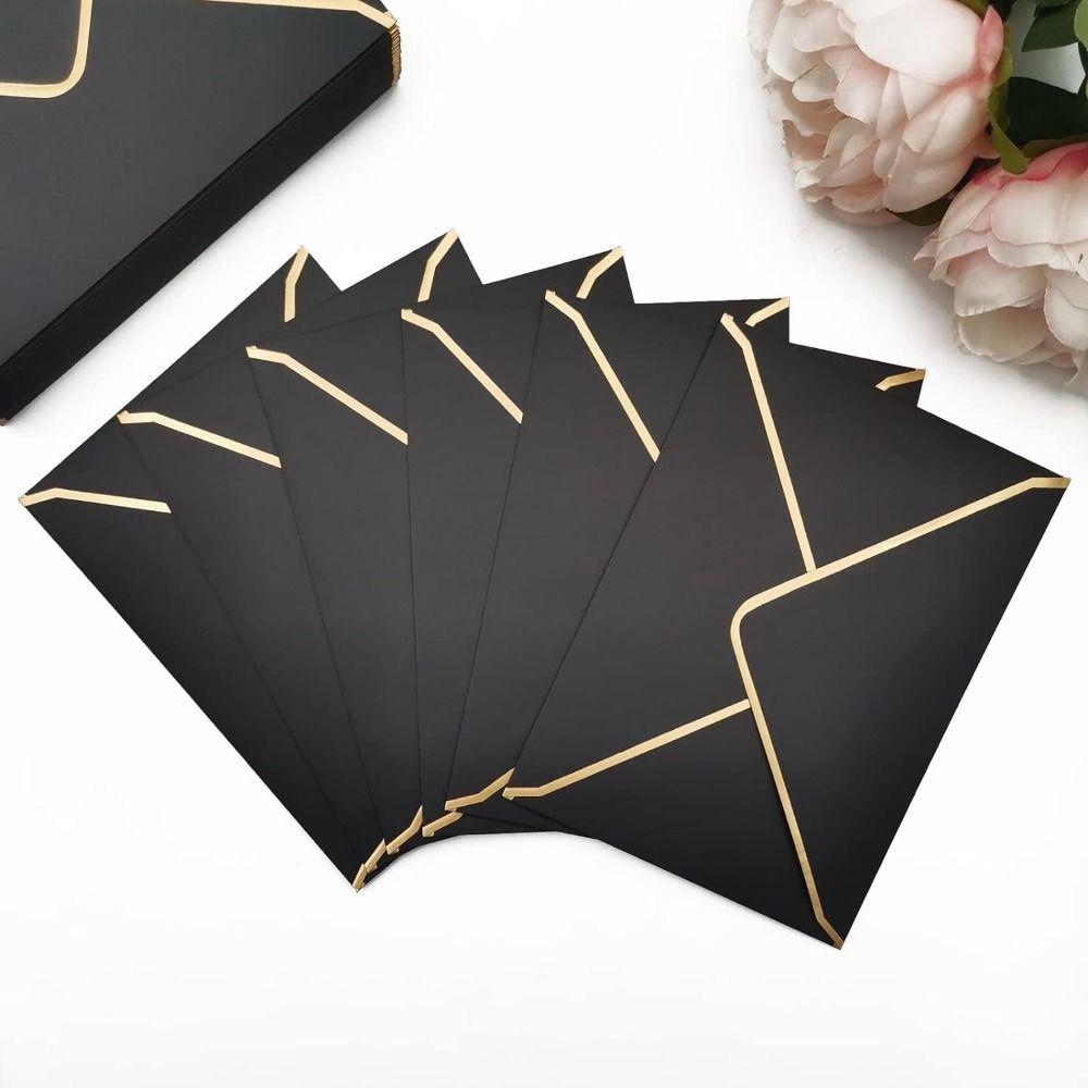 10pcs Invitation Card Decoration Envelope Set Bronzed Seal Blessing Thank Envelopes  Decoration