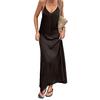 Abito Sexy da Donna Senza Schiena Scollo a V con Laccetto Senza Maniche Maxi Abito Estivo da Spiaggia Abito Lungo Ampio