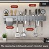 Kitchen Wall Mount Organizer With Carbon Steel Multifunctional Storage For Utensils And Knives