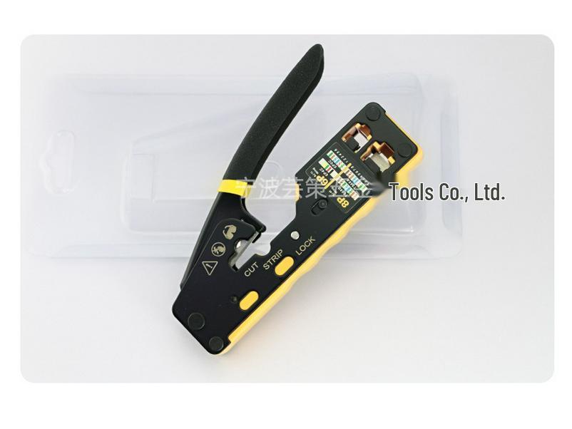 8P6P Dual-Use Network Cable Crimper for CAT.5e/CAT.6 Through-Hole