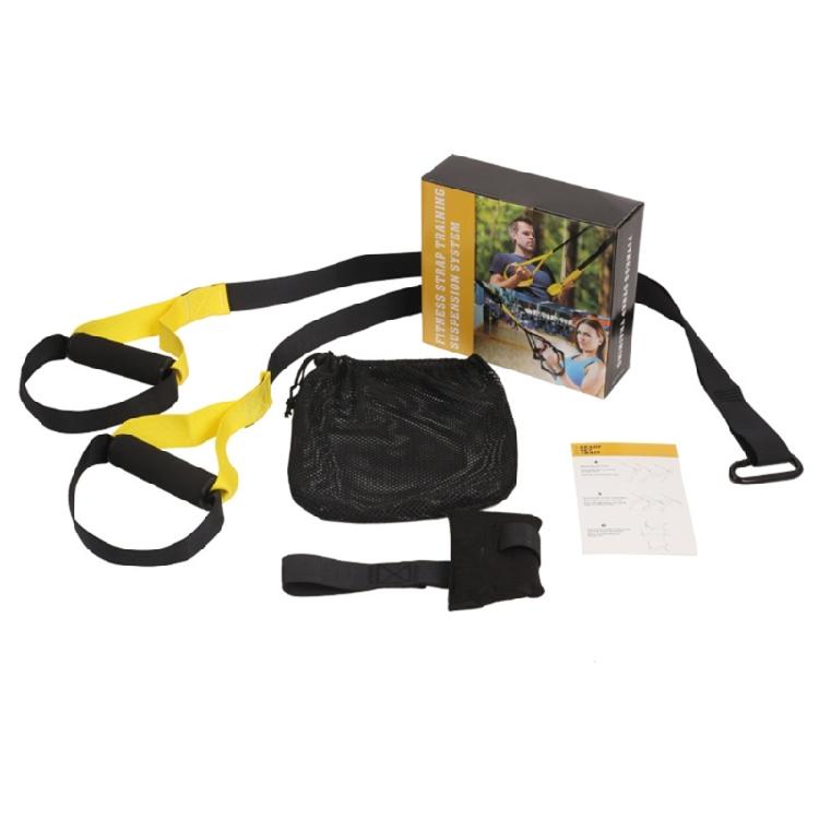 Gym Home Resistance Trainer Exercise Strap with Handle Bodyweight Workout Bands жёлтый/чёрный