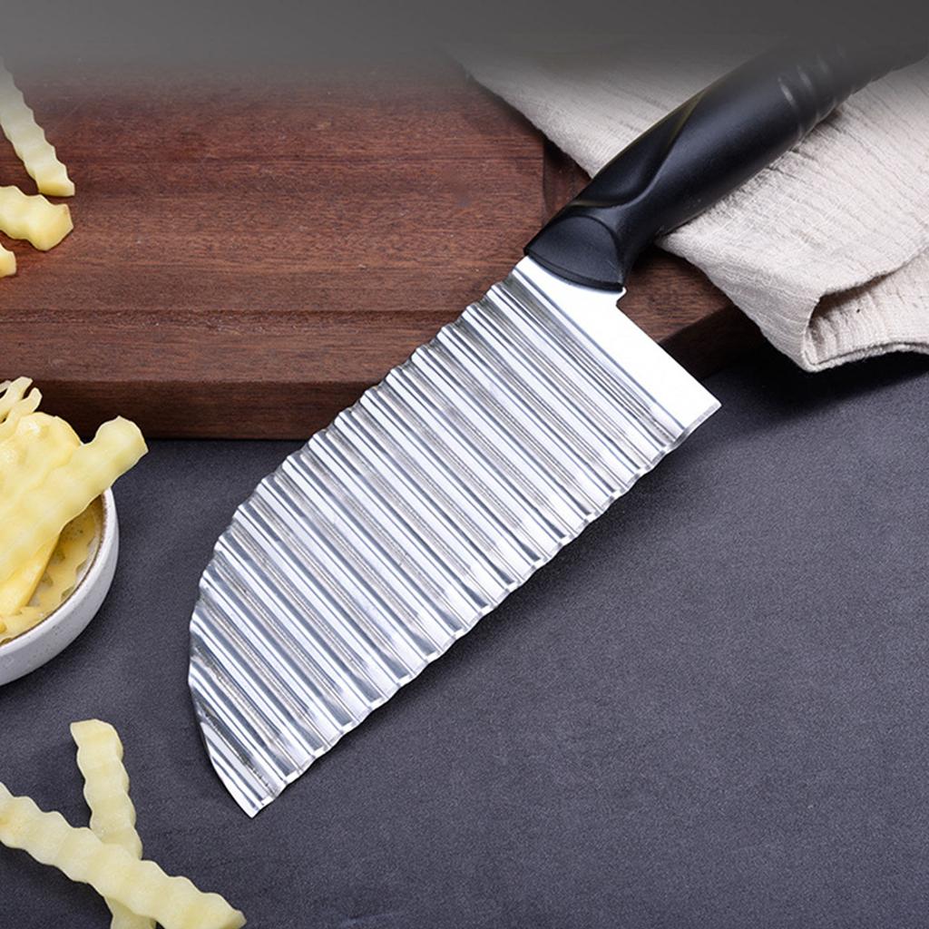 Crinkle Cutter For Veggies Potatoes, Crinkle Knife For Chopping Cucumber Carrot Fruit, Knife Stainless Steel For French Fries