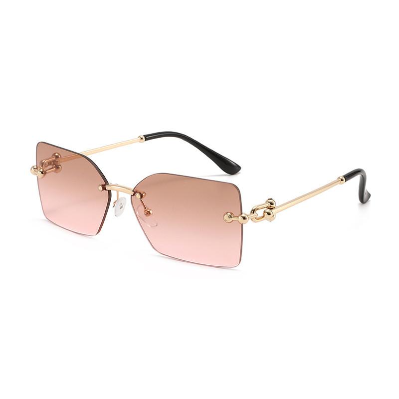 Trendy Square Frameless Sunglasses For Women With Uv400 Protection For Outdoor Activities