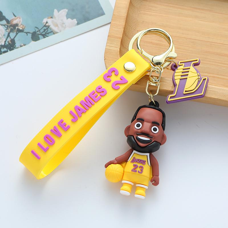 Star Drip Cartoon Keychain Pendant: Kobe, James, Curry, Irving - Student Backpack/Car Ornament