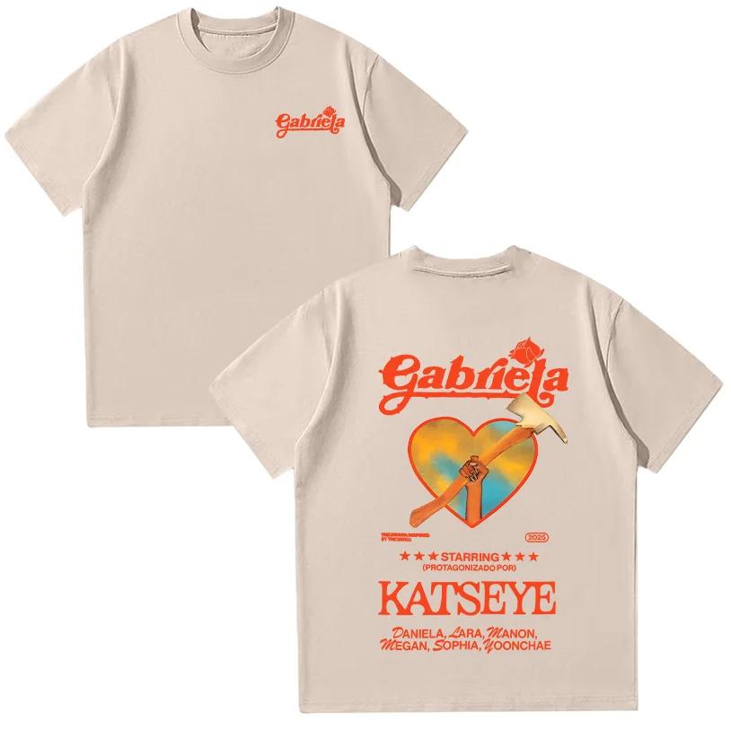 Hot Sale KATSEYE Grunge Graphic Print T-shirt Men Women Loose Casual High-street Y2K Hip Hop Harajuku Fashion Oversized Cotton Soft Top Summer New Tee