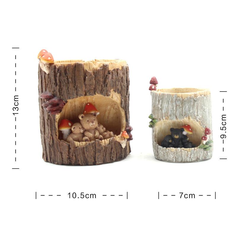 1Pc Creative Tree Hole Pots Micro Landscapes Tabletop Potted Plants Office Ornaments.