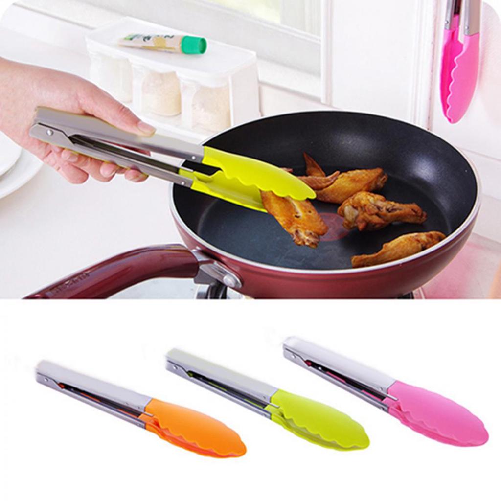 Handle Utensil Kitchen Cooking Salad Bread Serving BBQ Tongs Stainless Steel UK