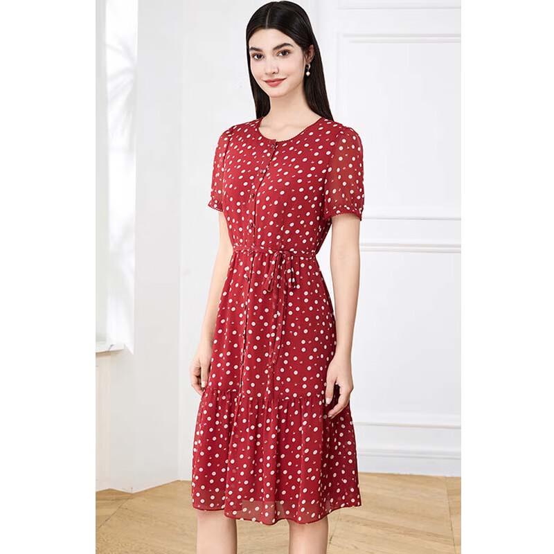 JESSIE Vintage French Polka Dot Short Sleeve Dress