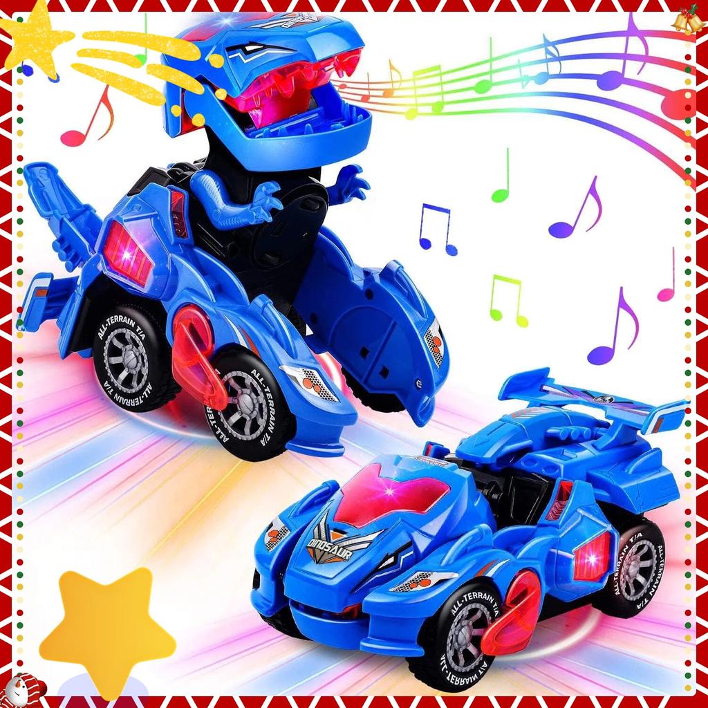 Transforming Dinosaur LED Cars | Light Sound Tyrannosaurus Rex Toys | Electric Toys | Transformed Dinosaur Chariots
