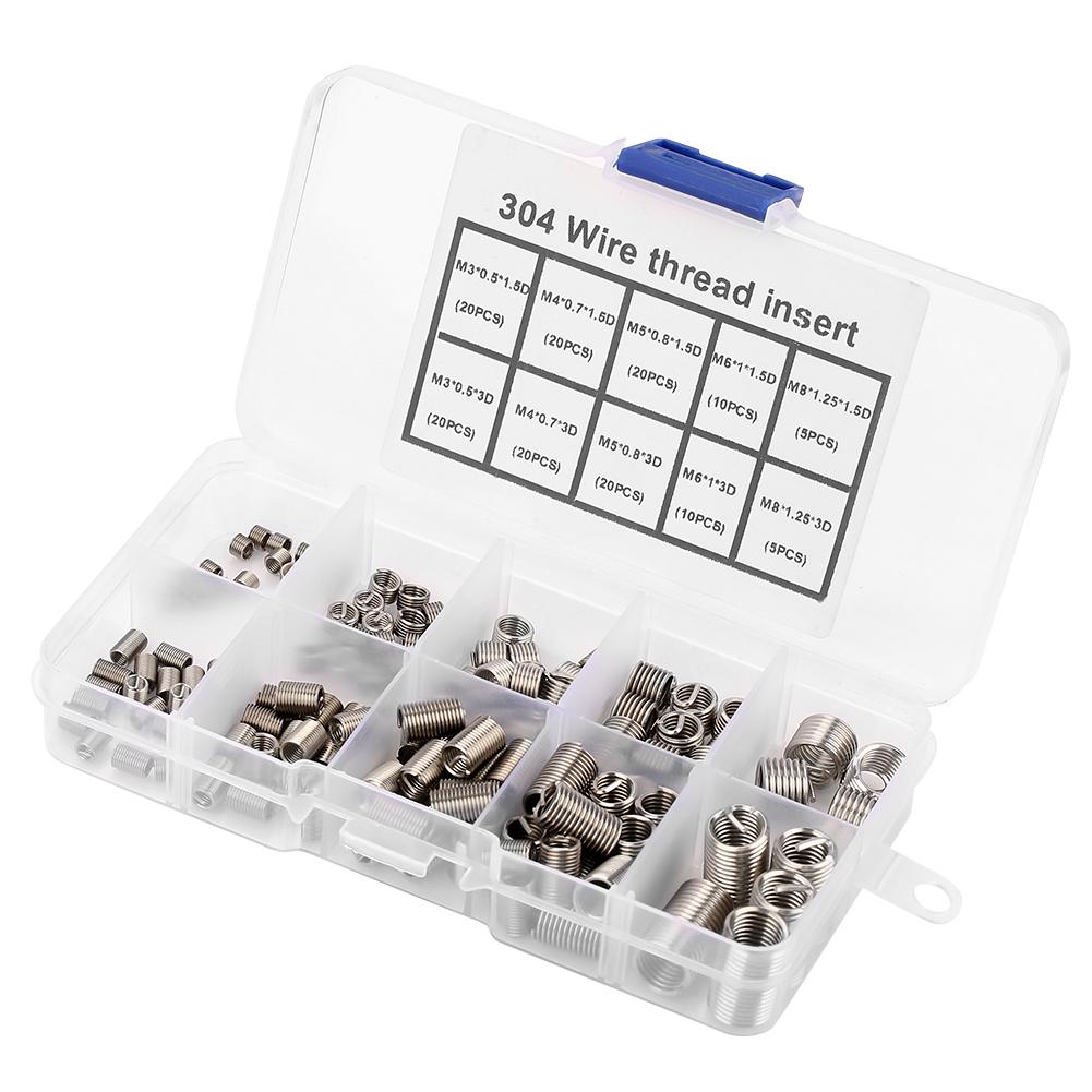 150pcs M3M8 Stainless Steel SS304 Coiled Wire Helical Screw Thread Inserts