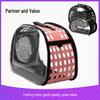 Foldable Transparent Pet Backpack: Breathable, Portable, Crossbody Hand-held Carrier for Cats and Dogs