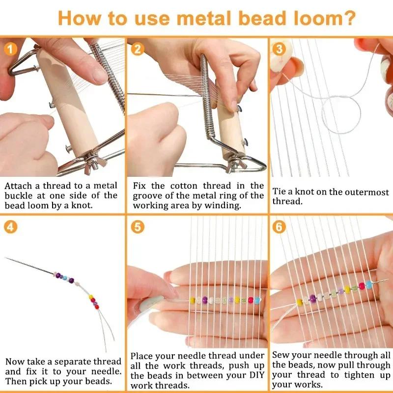 Metal Bead Loom Kit Weaving Beading Loom for Jewelry Bracelet DIY Knitting Machine Creative Handmade Beads Knitting Tool