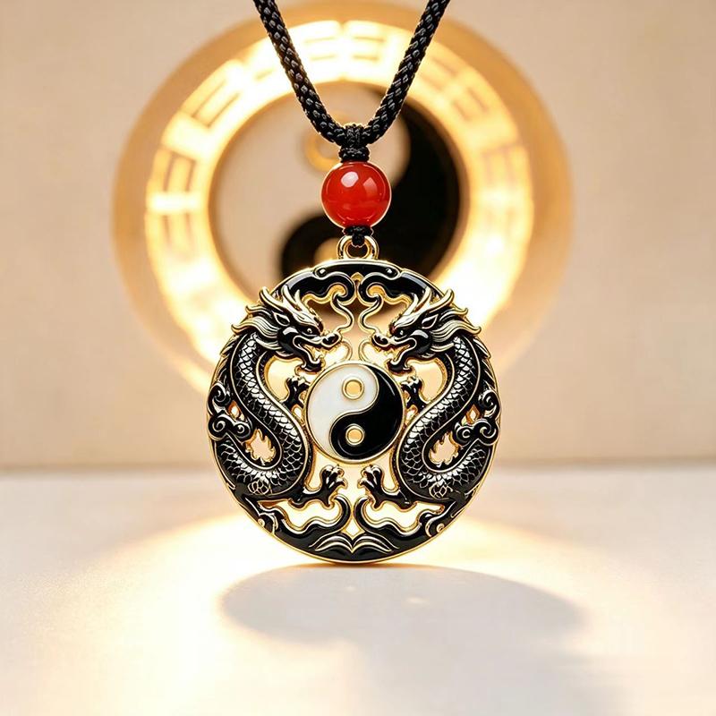 Ethnic Auspicious Gourd Blue Imitation Jade Pendant Necklace Vintage Jewelry For Women Traditional Outfit Accessory Gift