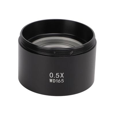 Microscope Lens Optical Glass Clear Imaging Small Practical Simple Operation Metal Mirror Body Objective Lens0.5X