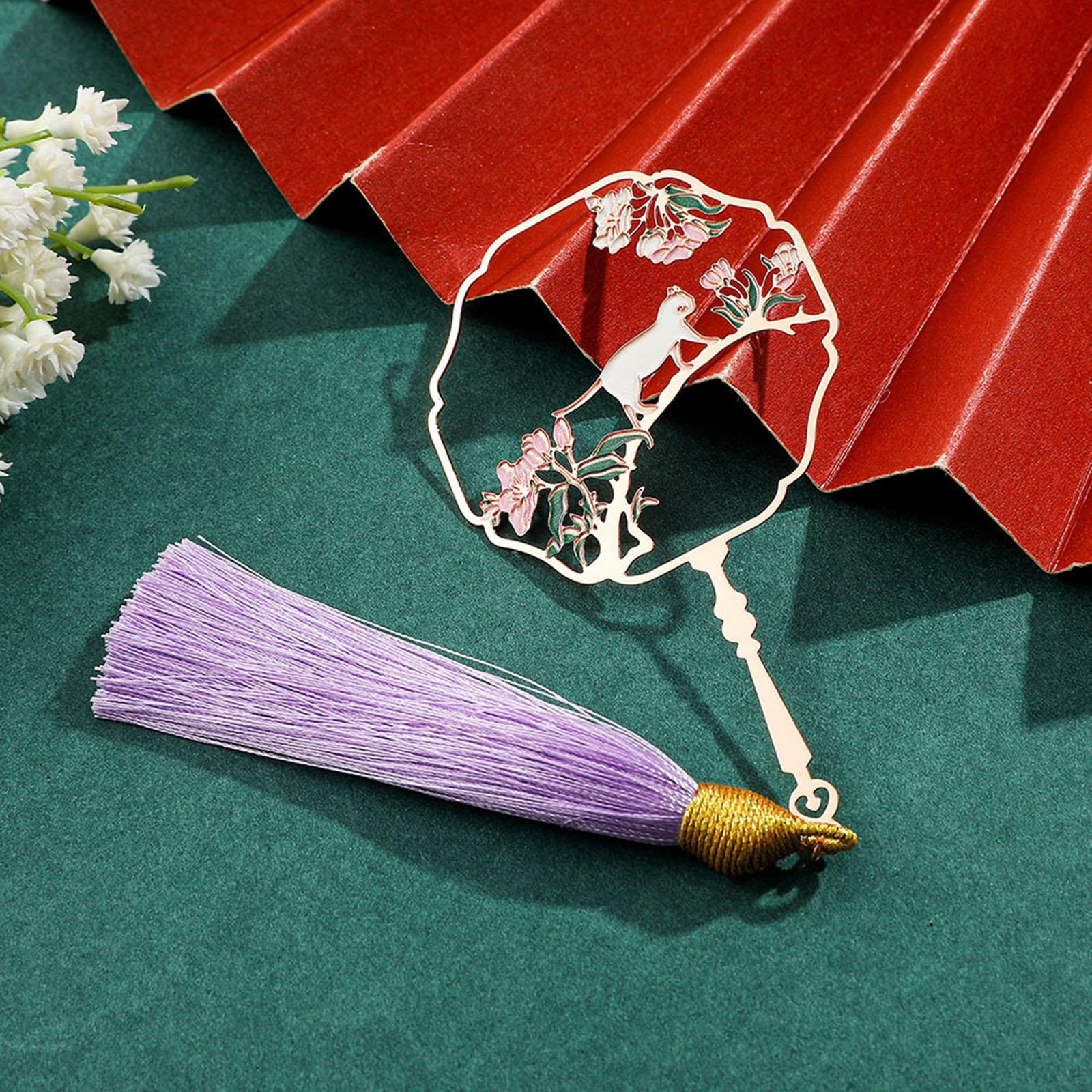 

Fan Design Bookmark Book Accessories Decor Page Marker for Reading Friendship Bookworm Style A