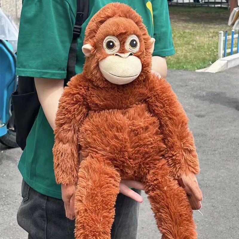 Yuenges Coog Affenpuppe Internet-Berühmtheit Orang-Utan Puppe Gibbon Kissen mit langen Armen Orang-Utan Plüschtasche