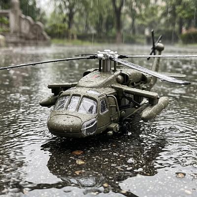 1:64 Sikorsky Uh-60 Black Hawk Utility Bewaffneter Transporthelikopter Legierung Druckguss Flugzeugmodell Sammlerstück Hobby Ausstellungsstück Geschenk