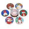 DIY Diamond Paint Christmas Coasters Pack of 6 Ceramic Drink Glass Cup Cushion Non-slip Table DIY