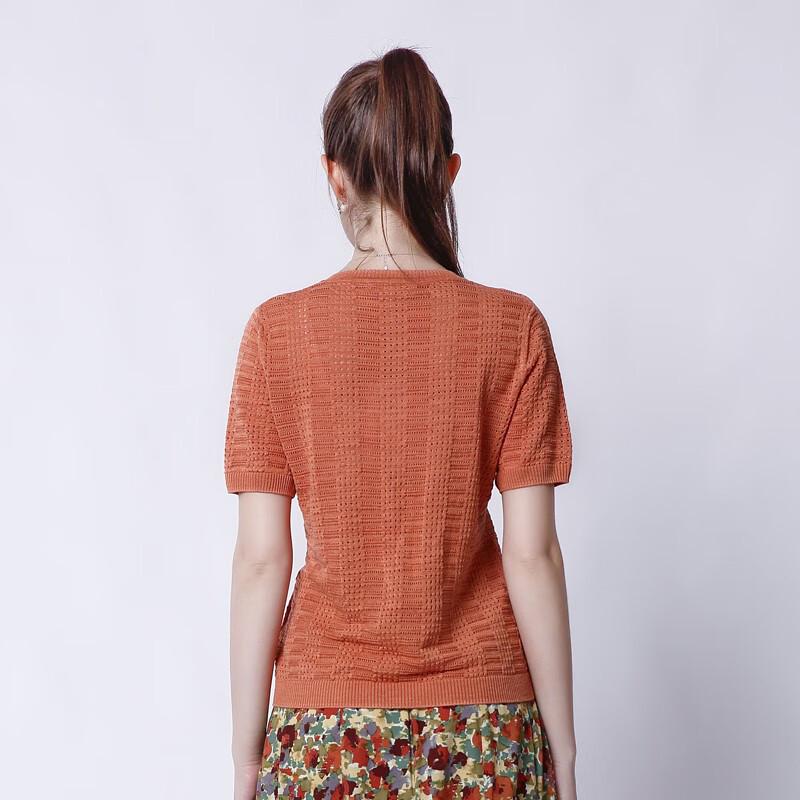 Anlom Women's Classic Round Neck Short Sleeve Knit Top