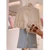 2025 Spring Korean Girls' Outfit: Lace-Trim Knitted Vest & Denim Flare Pants