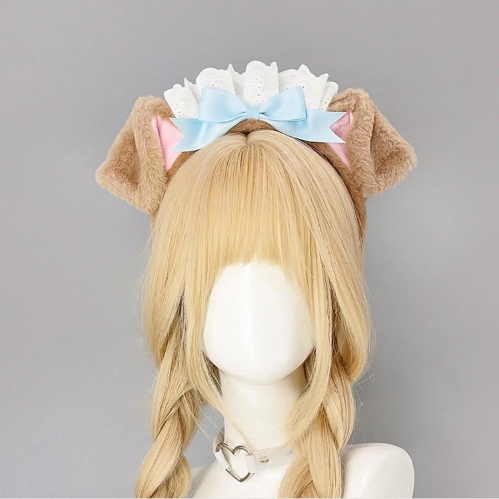 Fluffy Dog Ear Headband Lolita Cosplay Head Hoop New Hair Band  Holiday Party