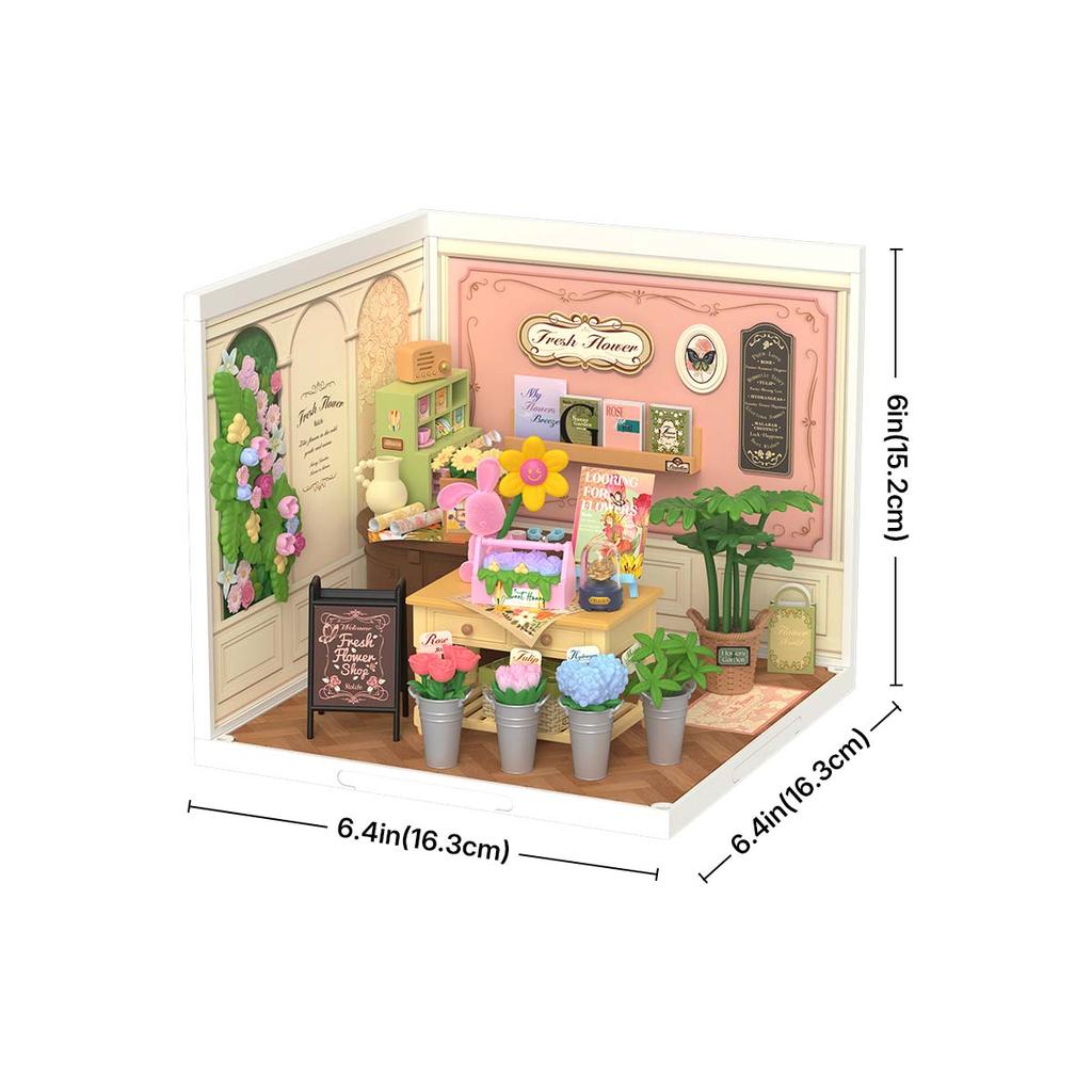 ROBOTIME Rolife 3D Puzzle Super Creator Fresh Flower Shop DIY Miniature House (DW017B) | 1:24 Scale