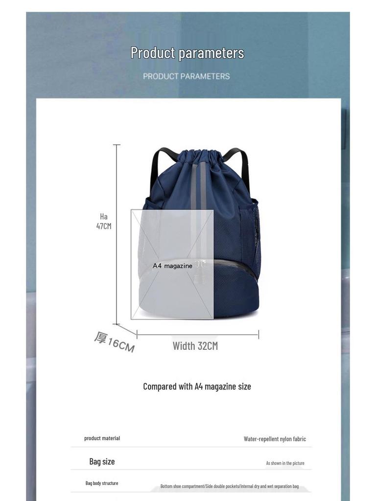 Sports Backpack for Men & Women: Wet/Dry Separation, Fitness Drawstring, Basketball & Swimming Bag