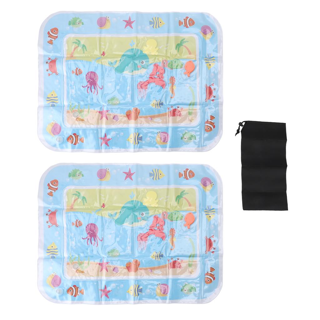 2 Pcs Baby Water Play Mat Rich Colorful Pattern Tummy Time Water Cushion Infant Early Development Ac