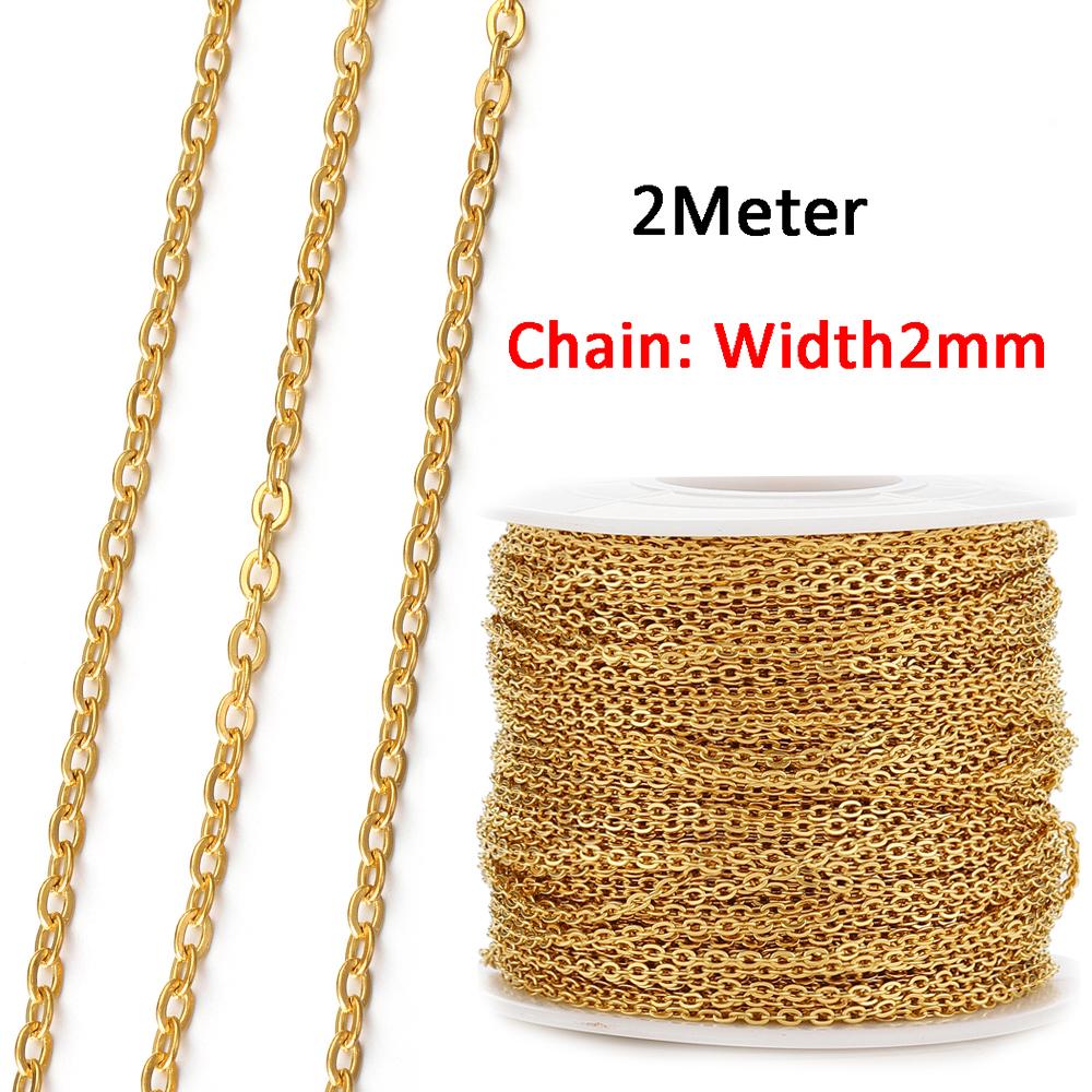 No Fade 2Meters Stainless Steel Link Chains for Jewelry Making DIY Necklace Bracelet Chain Accessories Beaded Chain Wholesale