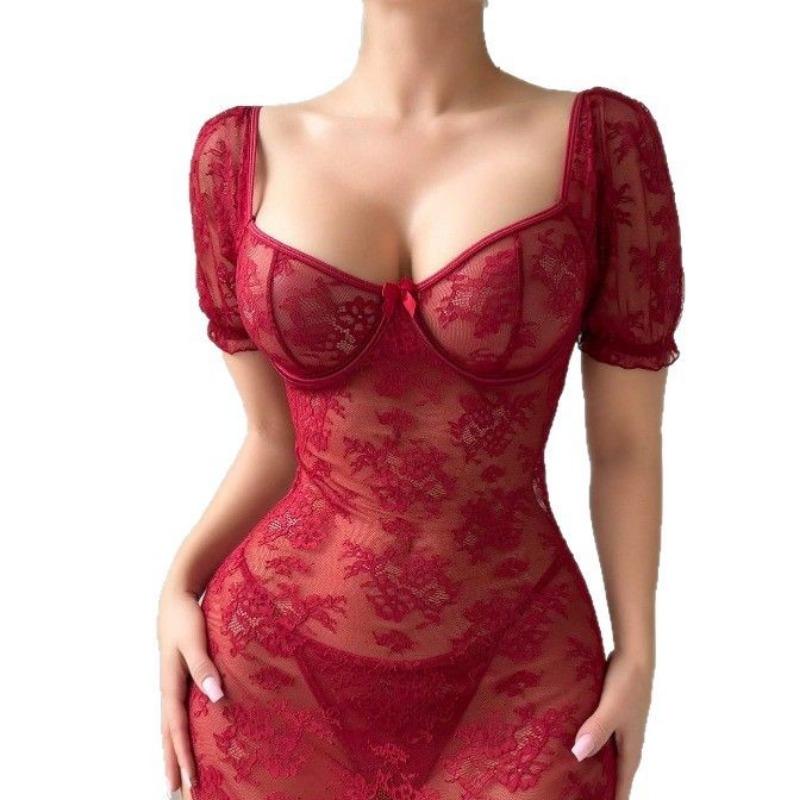 Sexy Women S Lace See Through Bodycon Lingerie Dress