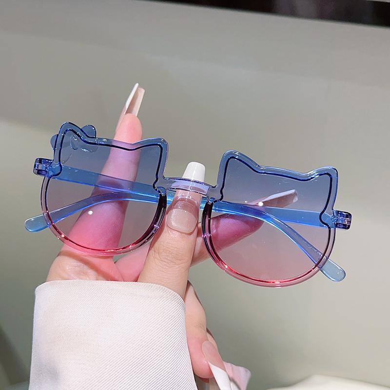 1/6 Pcs Cute Kitten Shaped Kids Sunglasses  New Gradient Candy Color Decor Shades for Girls Ins Trendy Design Sun Glasses