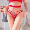 Ženy Sexy tanga s výšivkou Průhledné duté kalhotky Dívčí spodní prádlo Bikiny Roztomilé zvířecí G-Strings