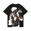 Jujutsu Kaisen Хироми Хигурума Задний принт Хлопковая футболка Высококачественная уличная одежда Мужская одежда Футболка