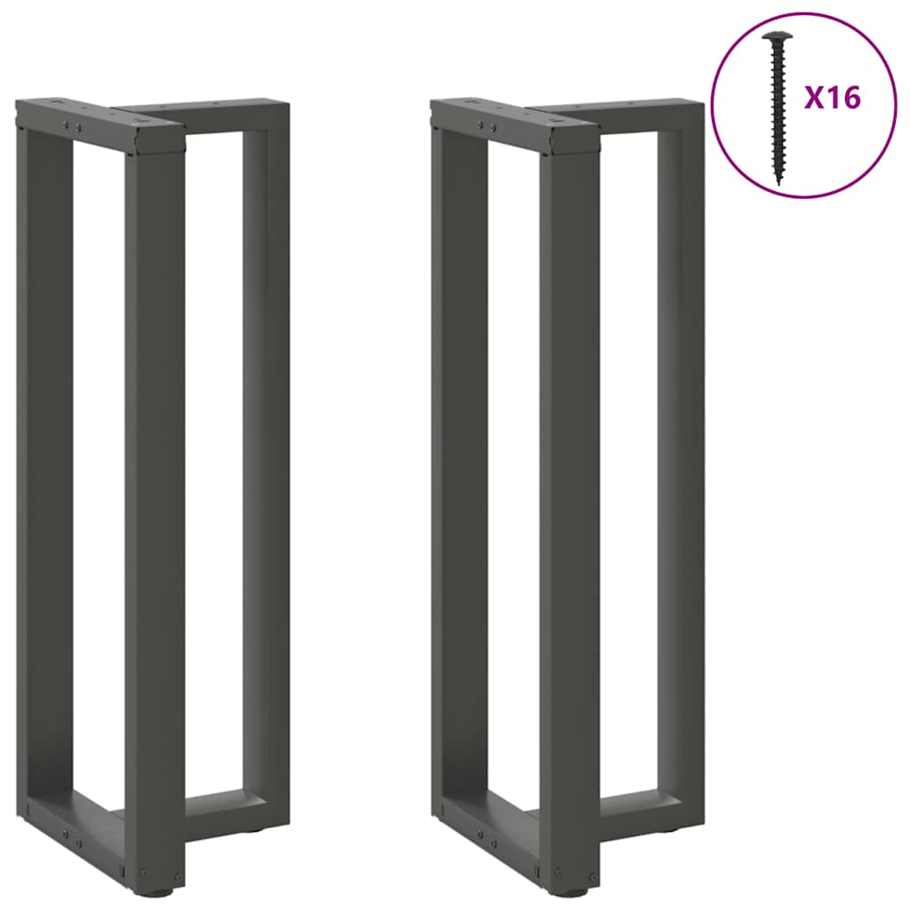 Vidaxl Nogi Do Stołu Barowego, 2 Szt., Antracyt, 40X35X(110-111) Cm