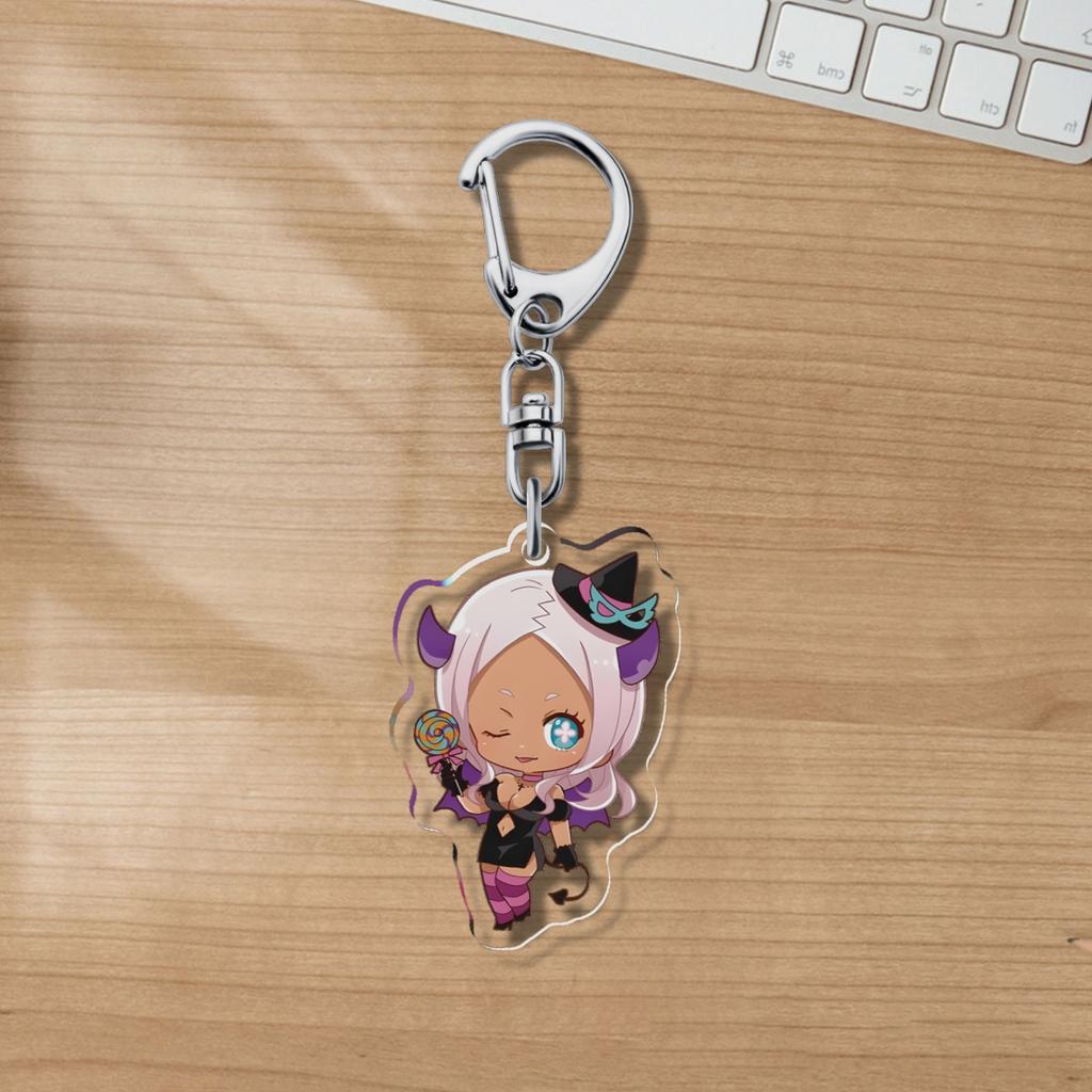 Fire Force Acrylic Cartoon 6cm Anime Pendant Keychains Holder Car Key Chain Key Ring Phone Bag Hanging Jewelry Gifts Accessories