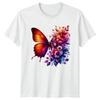 Kolorowy Motyl Kwiat Natura Męski T-shirt Damski T-shirt Graficzny Unisex Top
