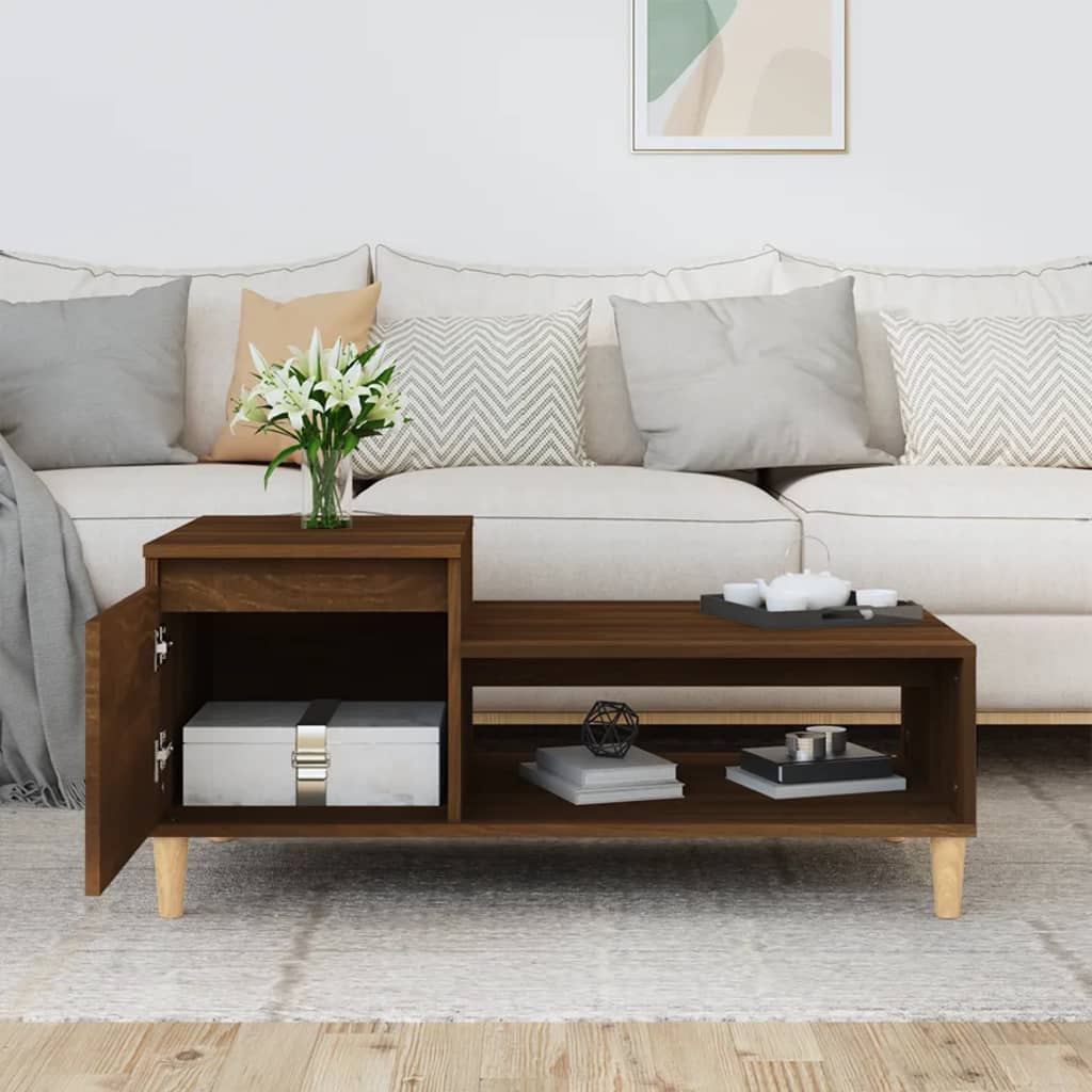 Coffee Table Brown Oak Effect 100 x 50 x 45 cm Wood Based Material