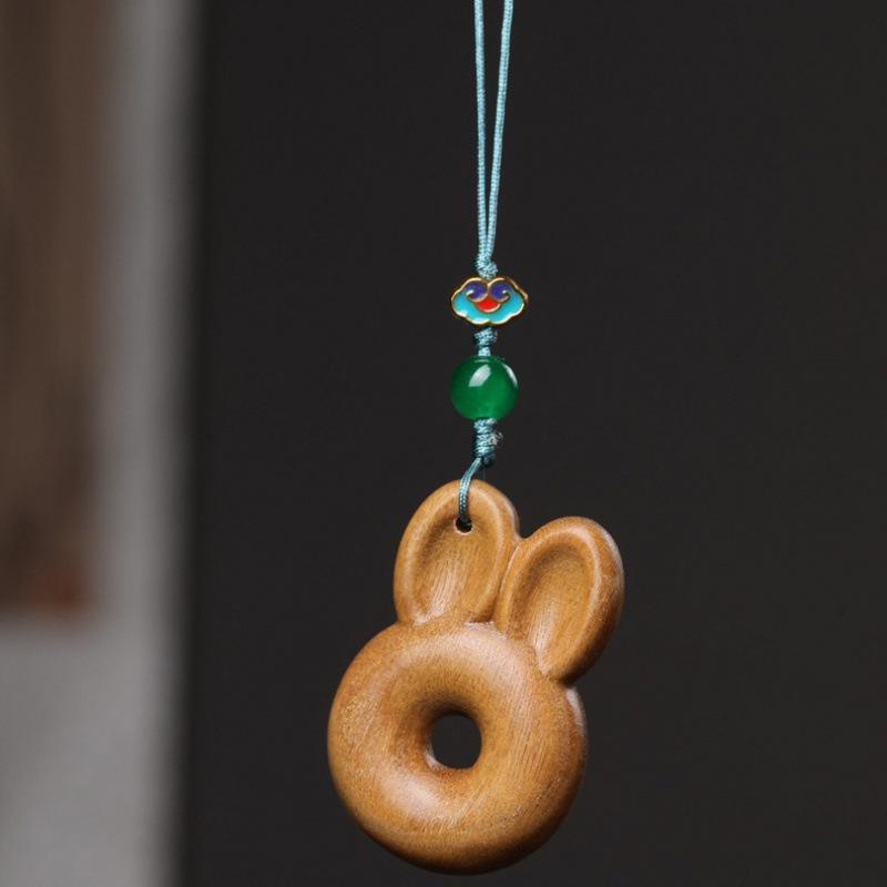 Green Sandalwood Rabbit Ear Phone Chain Bag Pendant DIY Accessory