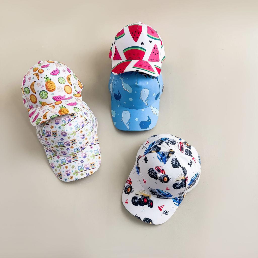 Cartoon Dinosaurs Whales Fruit Rocket Kid Baby Base Ball Cap Animal Image Printing Spring Summer Sunshade Hat