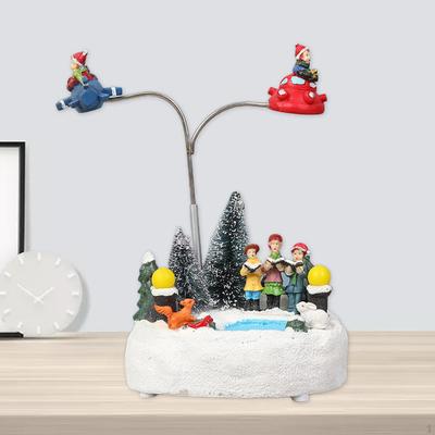 Led Lights Decorating, Battery Operated Christmas Scene Decoration, Rotation, Music Rendering