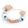1PC Baby Pacifier Clip Catena Stelle Amore Legno Sicuro Dentiere Catene Succhietto Masticare Giocattoli Dentizione Dummy Nipple Holder