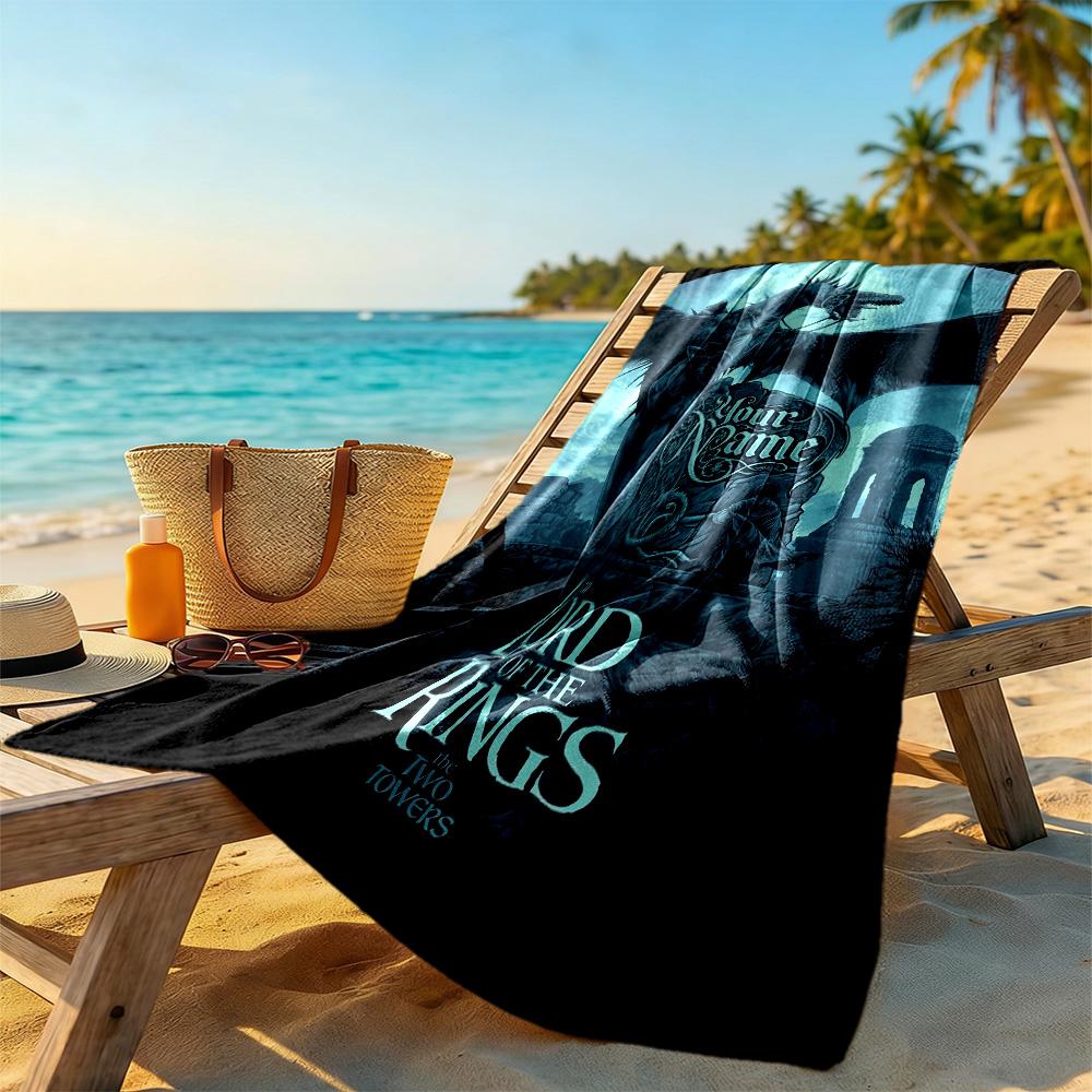 Lord Rings Personalized Text Beach Towel High Absorbency & Quick-Dry Perfect for Traveling Yoga Camping and Swimming