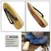 Edoten Geta Made in Yellow Tatami Ame Dyed Rough Size LL Sandals, Japan, Fabric, Non-Slip Sole, Waves,