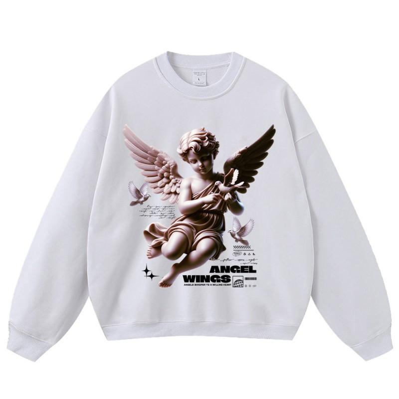 Vintage Hip Hop Oversized Distressed Hoodie With Graphic Print Loose Fit Streetwear Sweatshirt Men