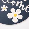 Little Daisy Welcome Wooden Door Sign with Greenery & Polka Dot Bow